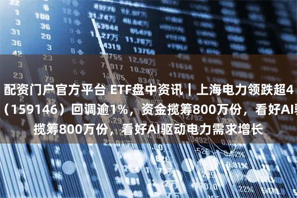 配资门户官方平台 ETF盘中资讯｜上海电力领跌超4%，电力ETF华宝（159146）回调逾1%，资金揽筹800万份，看好AI驱动电力需求增长