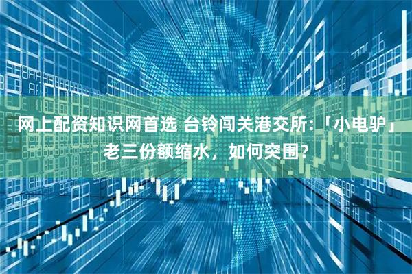 网上配资知识网首选 台铃闯关港交所:「小电驴」老三份额缩水，如何突围？